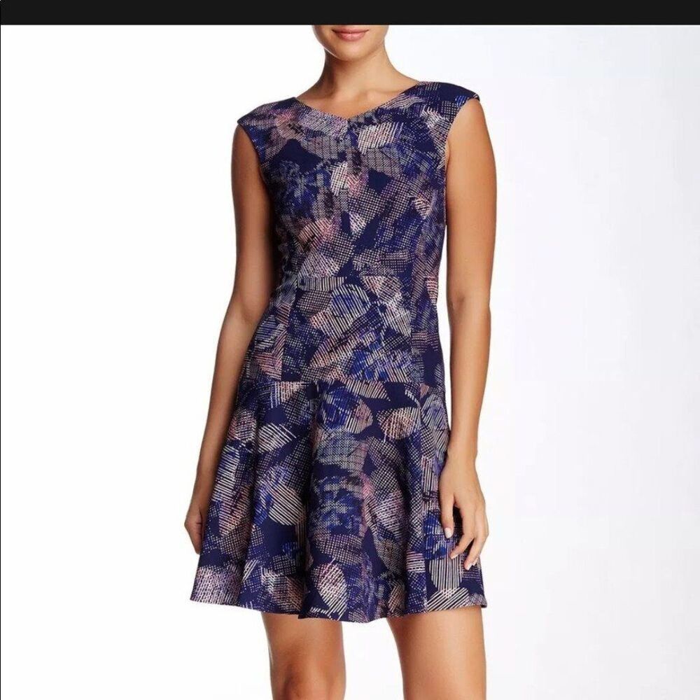 Rebecca Taylor Women's Sonic Garden Silk Fit and Flare Mini Dress Sz 0